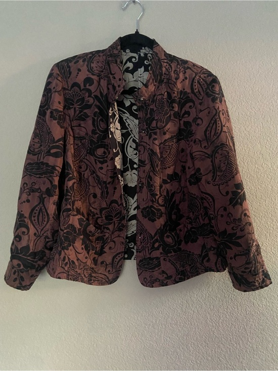 Sigrid Olsen Jackets & Blazers - Sigrid Olsen Women's Quilted Jacket 100% Silk Sz 12 Reversible‎ dusty rose black